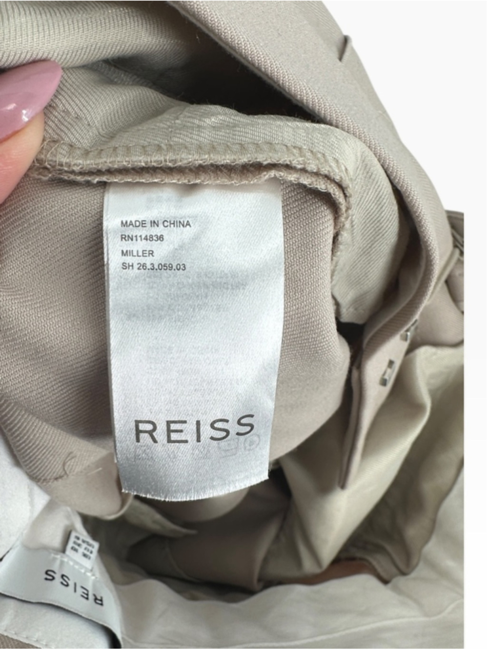 Reiss Miller Wide Leg Trousers wool blend pants neutral minimalist luxury sz 6 - Picture 10 of 13